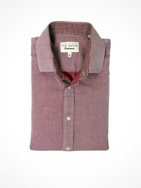 Ted Baker Endurance Red Pindot Shirt | 15.5